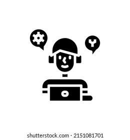 Telephone icon in flat style isolated on white background. Phone symbol. Vector illustration.