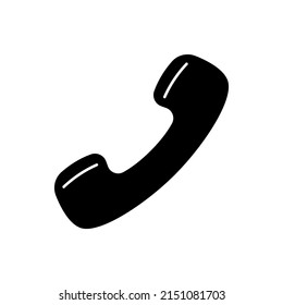 Telephone icon in flat style isolated on white background. Phone symbol. Vector illustration.