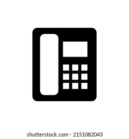Telephone icon in flat style isolated on white background. Phone symbol. Vector illustration.