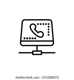 Telephone icon in flat style isolated on white background. Phone symbol. Vector illustration.