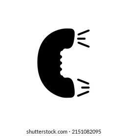 Telephone icon in flat style isolated on white background. Phone symbol. Vector illustration.