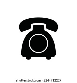 Icono de teléfono estilo plano aislado en fondo blanco