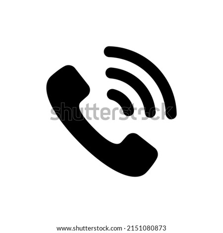 Telephone icon in flat style isolated on white background.