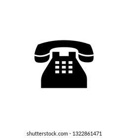 Telephone Icon In Flat Style Vector For Apps, UI, Websites. Black Icon Vector Illustration.