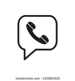 Telephone icon flat vector simple isolated illustration signage template design trendy