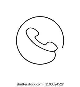 Telephone icon flat vector simple isolated illustration signage template design trendy