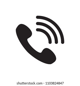 Telephone icon flat vector simple isolated illustration signage template design trendy
