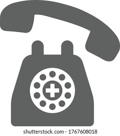 Icono del teléfono, gráficos vectoriales grises