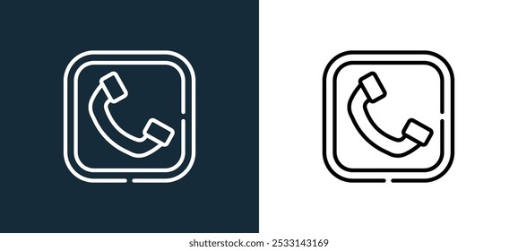 telephone icon isolated on white and black colors. telephone outline linear vector icon from wayfinding collection for mobile apps, web and ui.
