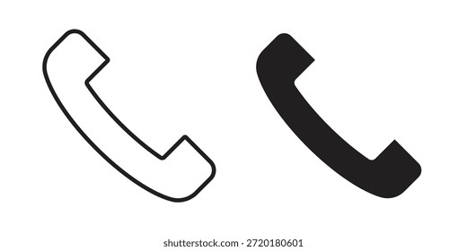 Icono de teléfono en diseño de línea. Sencillo Vector de iconos