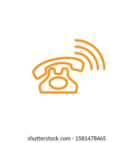 Telephone icon. Line and two colour design template
