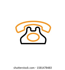 Telephone icon. Line and two colour design template