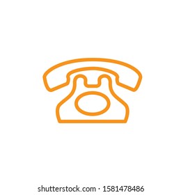 Telephone icon. Line and two colour design template