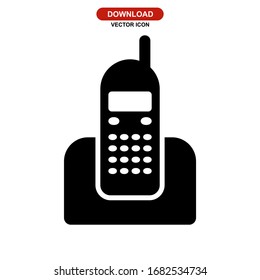 telephone icon or logo isolated sign symbol vector illustration - high quality black style vector icons
