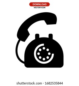 telephone icon or logo isolated sign symbol vector illustration - high quality black style vector icons
