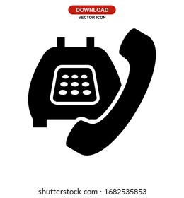 telephone icon or logo isolated sign symbol vector illustration - high quality black style vector icons
