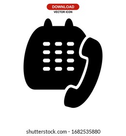 telephone icon or logo isolated sign symbol vector illustration - high quality black style vector icons
