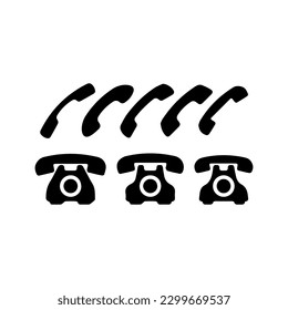 Telephone icon or logo isolated sign symbol vector illustration, Collection of high quality black style vector. Old phone icon black vector illustration