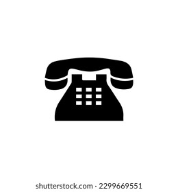 Telephone icon or logo isolated sign symbol vector illustration, Collection of high quality black style vector. Old phone icon black vector illustration