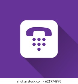 telephone icon with long shadow
