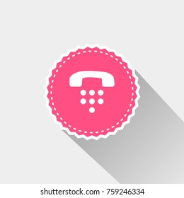 telephone icon with long shadow