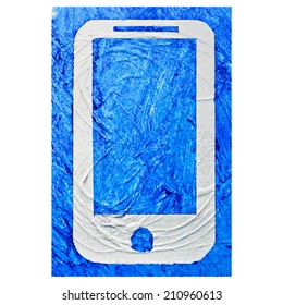 Telephone icon look illustration, vector, hand painted