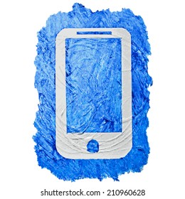 Telephone icon look illustration, vector, hand painted