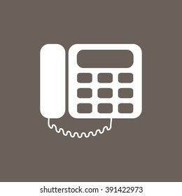 Telephone Icon on Dark Gray Color. Eps-10.