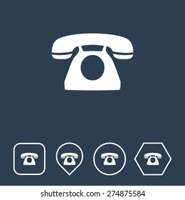 Telephone Icon on Flat UI Colors with Different Shapes. Eps-10.