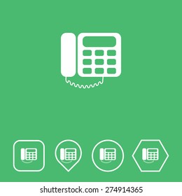 Telephone Icon on Flat UI Colors with Different Shapes. Eps-10.