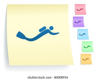Telephone Icon on Paper Note Collection Original Illustration