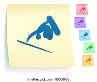 Telephone Icon on Paper Note Collection Original Illustration