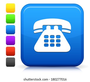 Telefon-Symbol auf Square Internet Button Collection