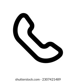 telephone icon, outline style, editable vector