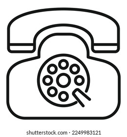 Telephone icon outline vector. Business online. Work phone