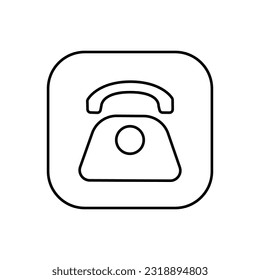 telephone icon over white background, half line half color style, vector illustration