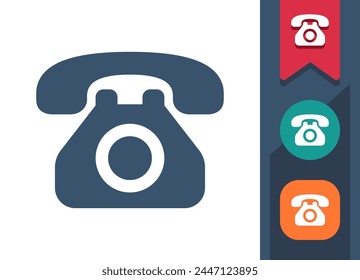 Telephone Icon. Phone, Dial Telephone, Rotary Phone, Landline. Professional, pixel perfect vector icon.