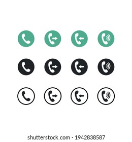 Telefon-Icon Telefonempfänger Symbol für eingehende und ausgehende Anrufe Symbole