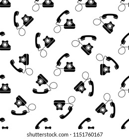 Telephone Icon, Phone Seamless Pattern Vector Art Illustration
