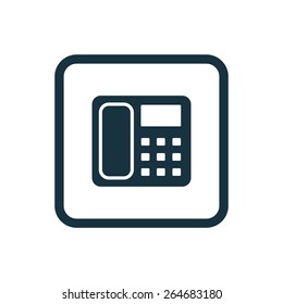 telephone icon Rounded squares button, on white background 
