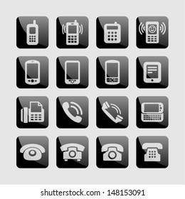 Telephone icon set