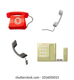 Telephone icon set. Cartoon set of telephone vector icons for web design isolated on white background