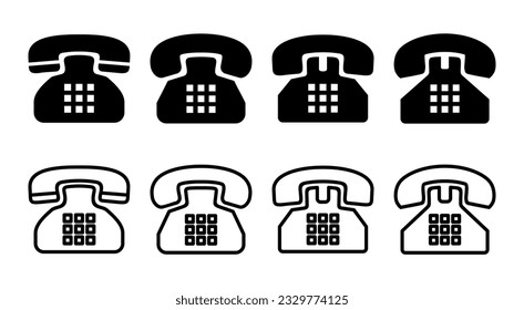 Telephone icon set illustration. phone sign and symbol