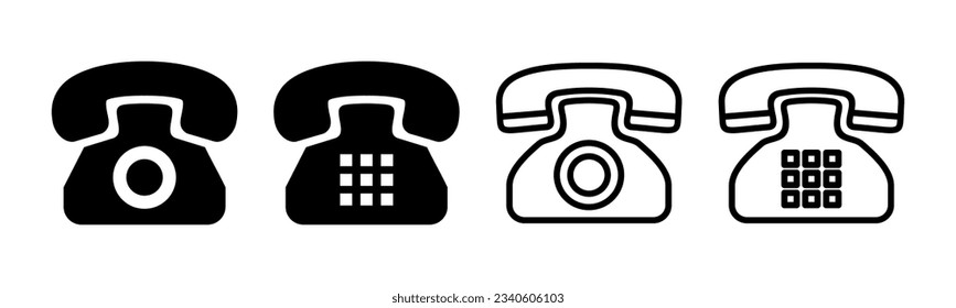 Telephone icon set illustration. phone sign and symbol