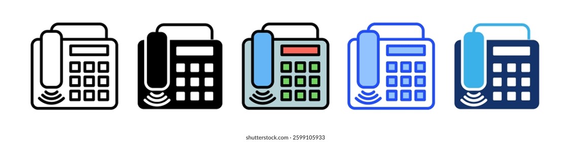 Telephone Icon Set With Multiple Style Collection