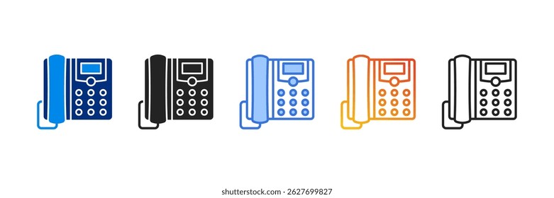 Telephone Icon Set Multiple Style Vector Illustration