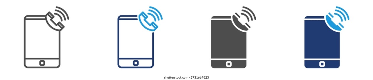 telephone icon set multiple style