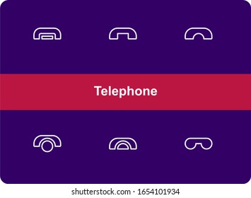 Telefonische Icon-Set mit Umriss-Stil.Bearbeitbare Vektorillustration. Einzeln.