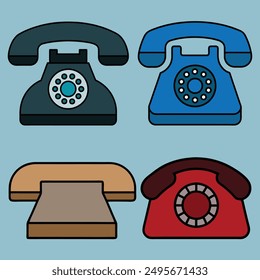 Telephone Icon Set. Phone icon set. Chat bubble icon. Telephone call sign. Contact phone mobile call. Contact us. Contact us symbol. Cell phone pictogram. illustration. Call Icon.