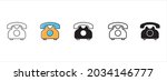 Telephone icon set. Phone contact icon vector illustration